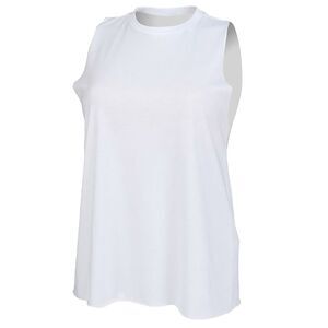 Skinni Fit Womens/Ladies High-Neck Tank Top / White